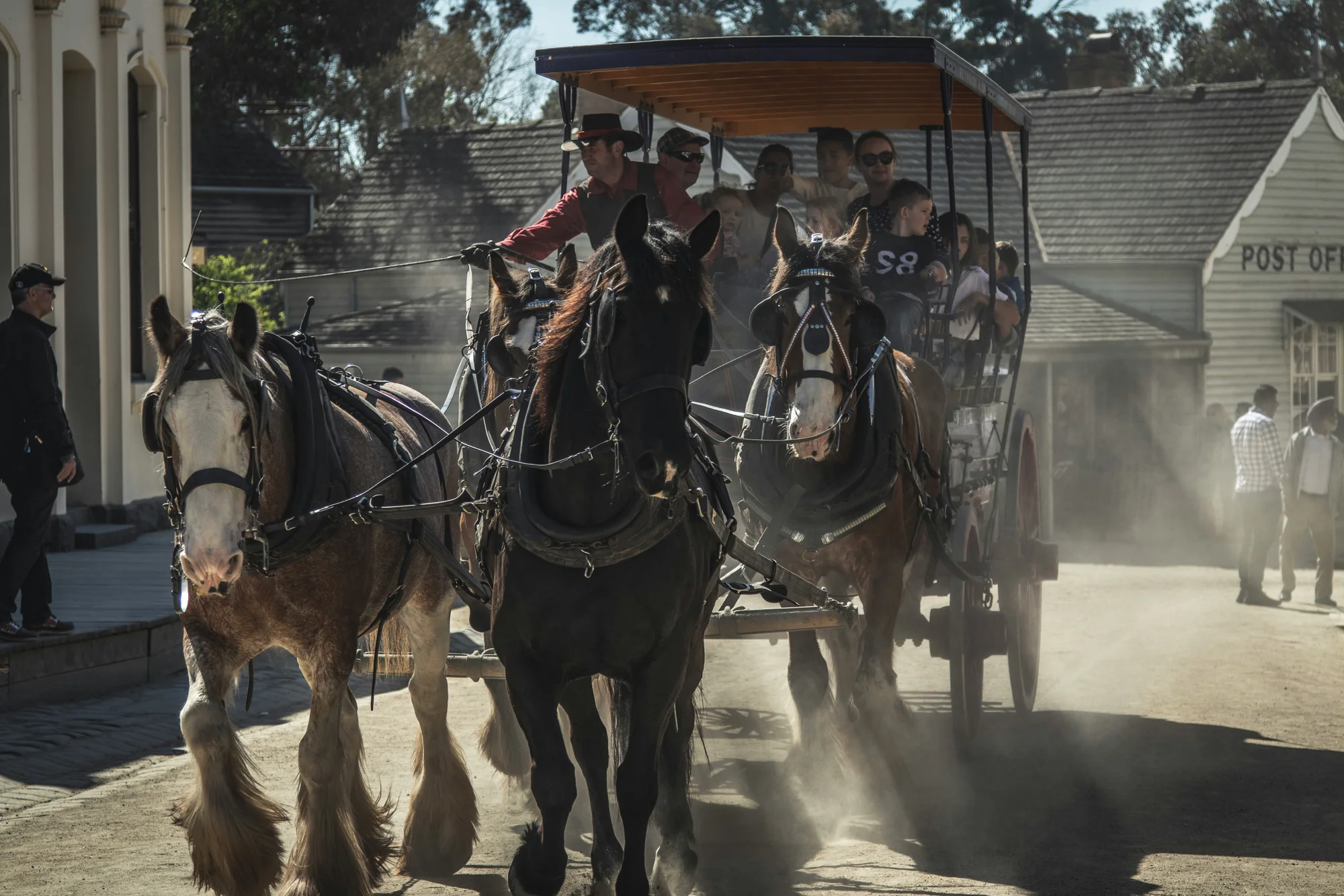 Horse-drawn carriage on a historic street in Ballarat, Australia.